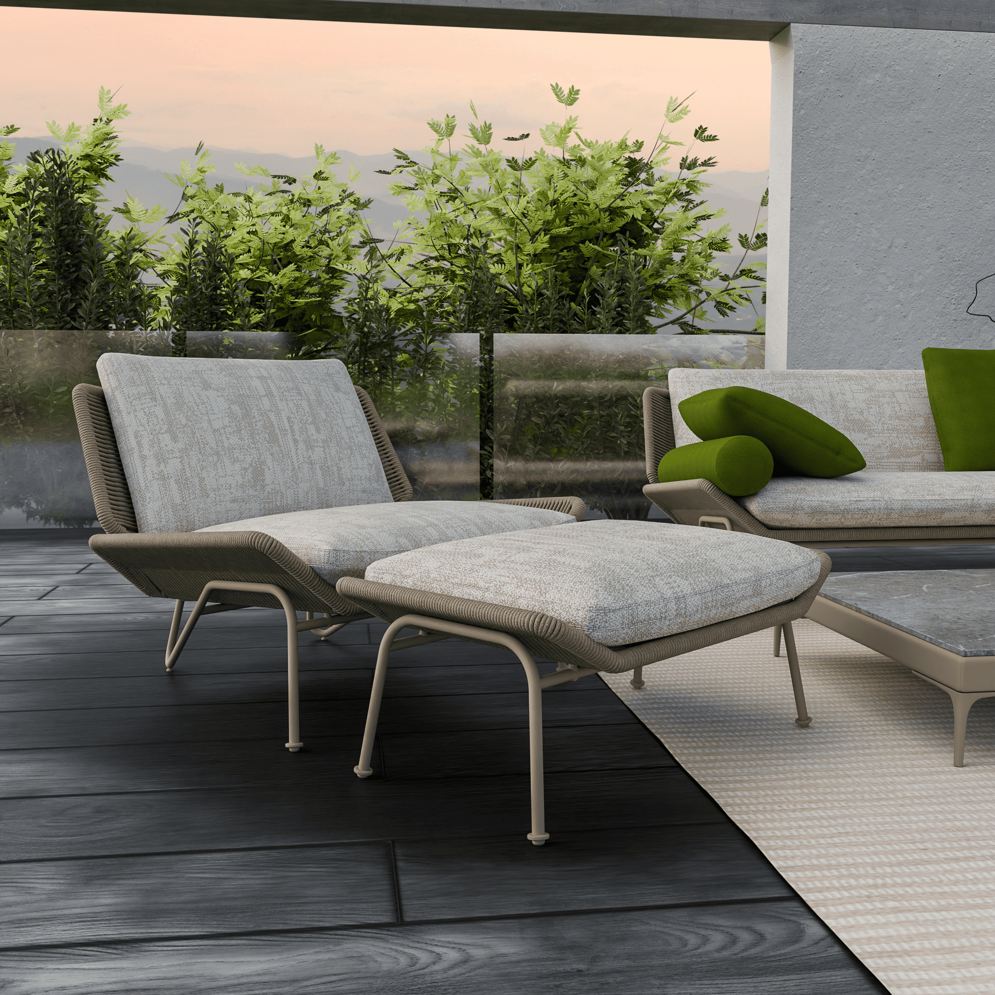 Зона отдыха у уличной кухни